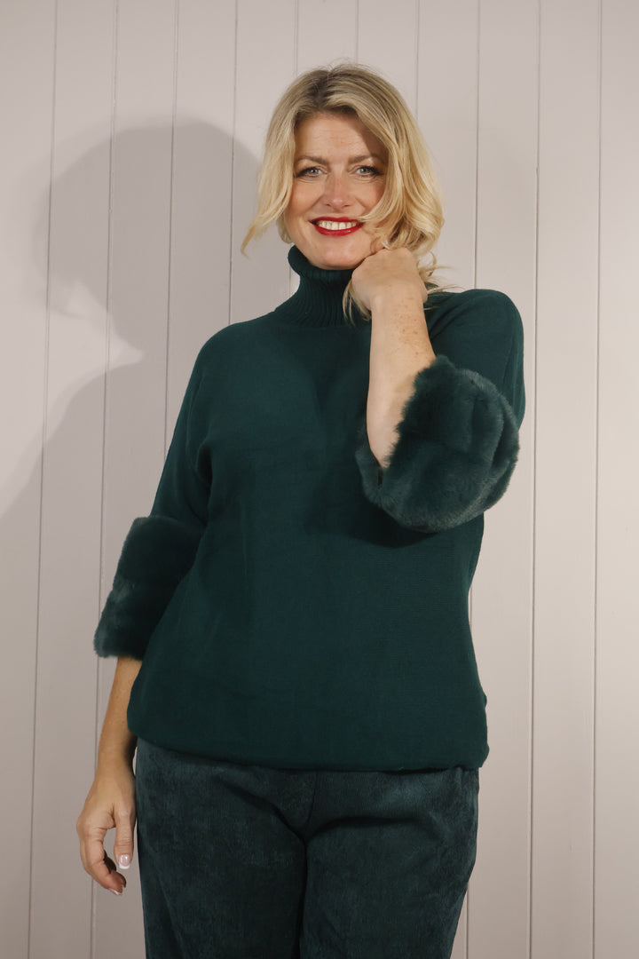 Isabelle Cowl Luxe Jumper Forest Green