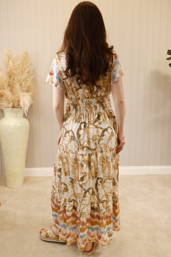 Ayla Print Dress Beige