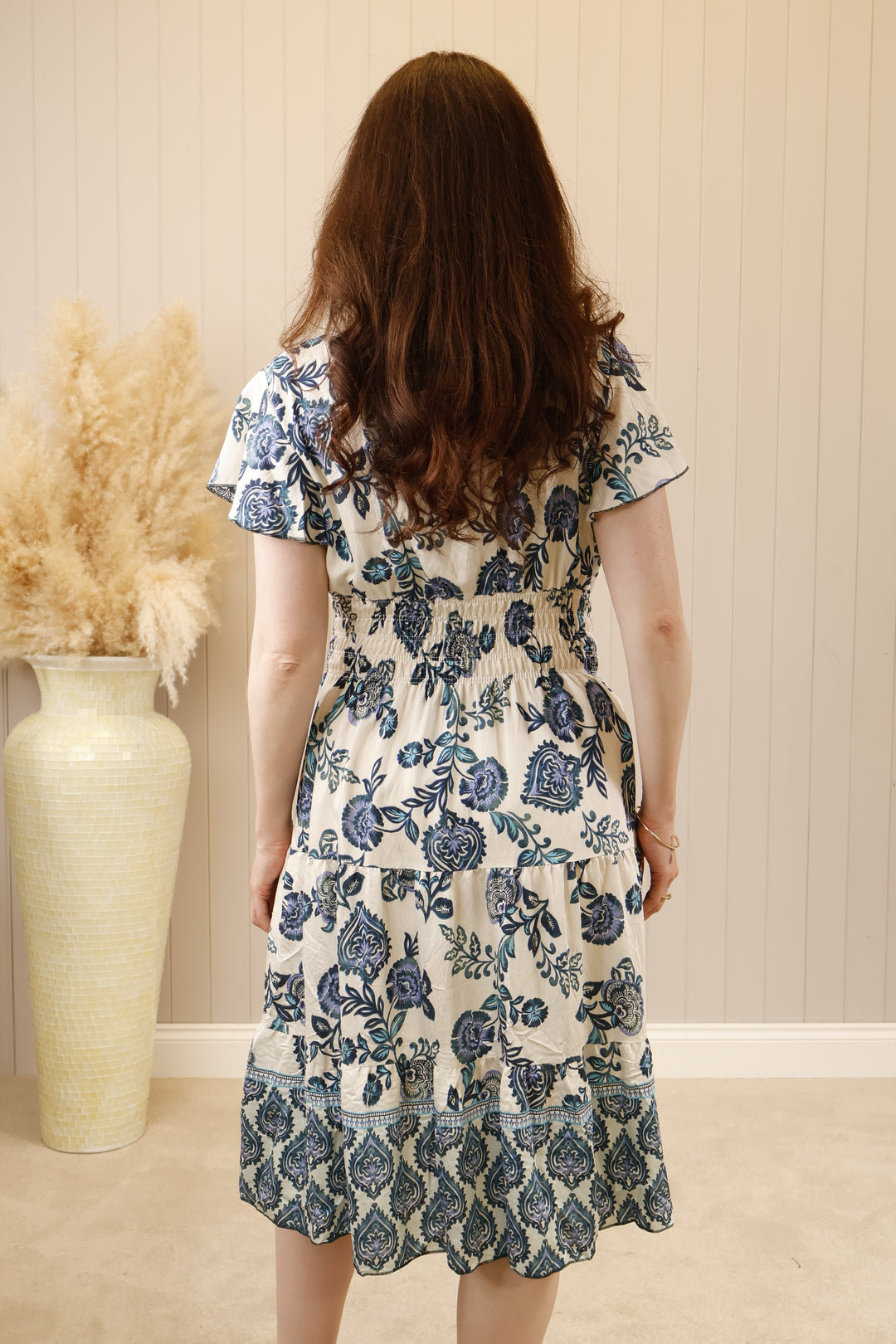 Fable Floral Midi Dress Blue