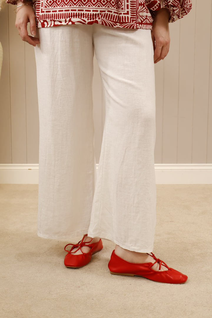 Liora Linen Trousers White