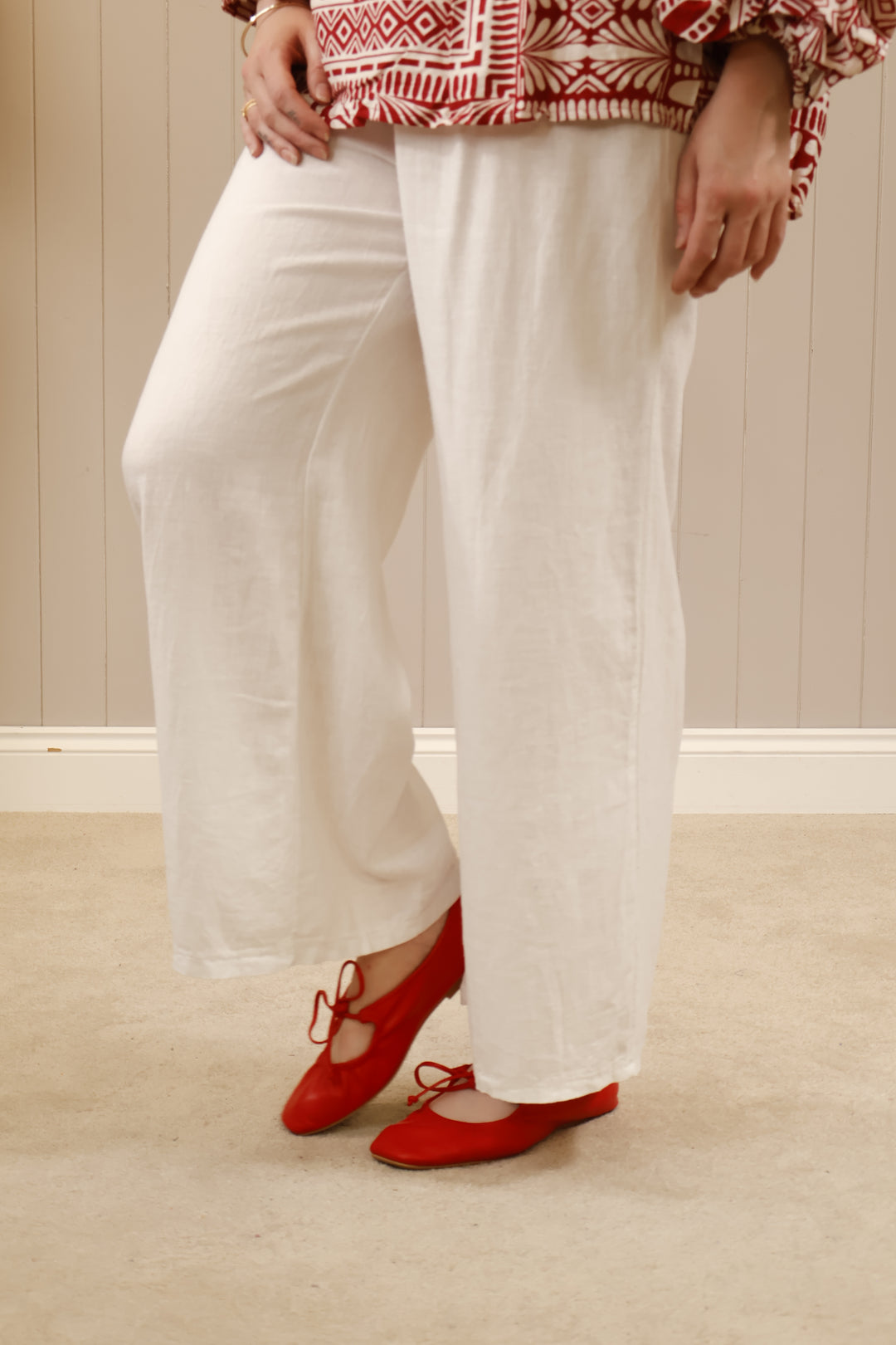 Liora Linen Trousers White
