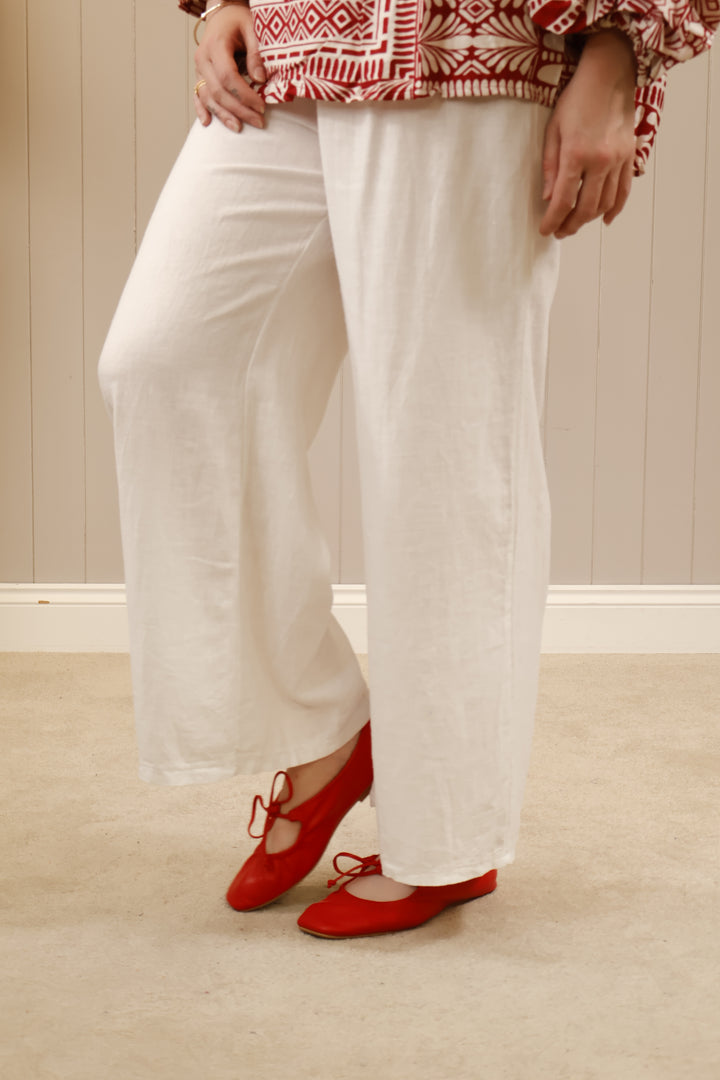 Liora Linen Trousers White