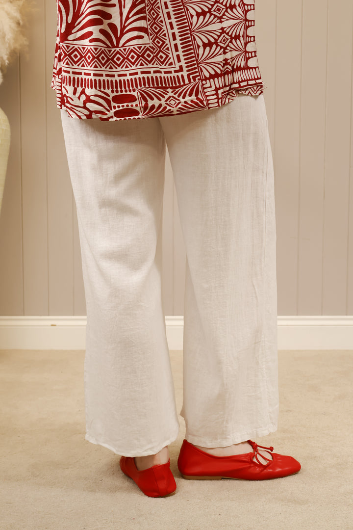 Liora Linen Trousers White