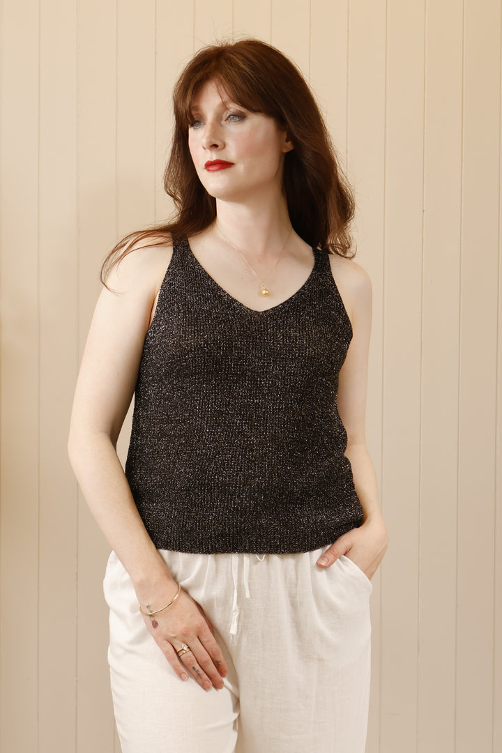 Viana V Neck Top Black
