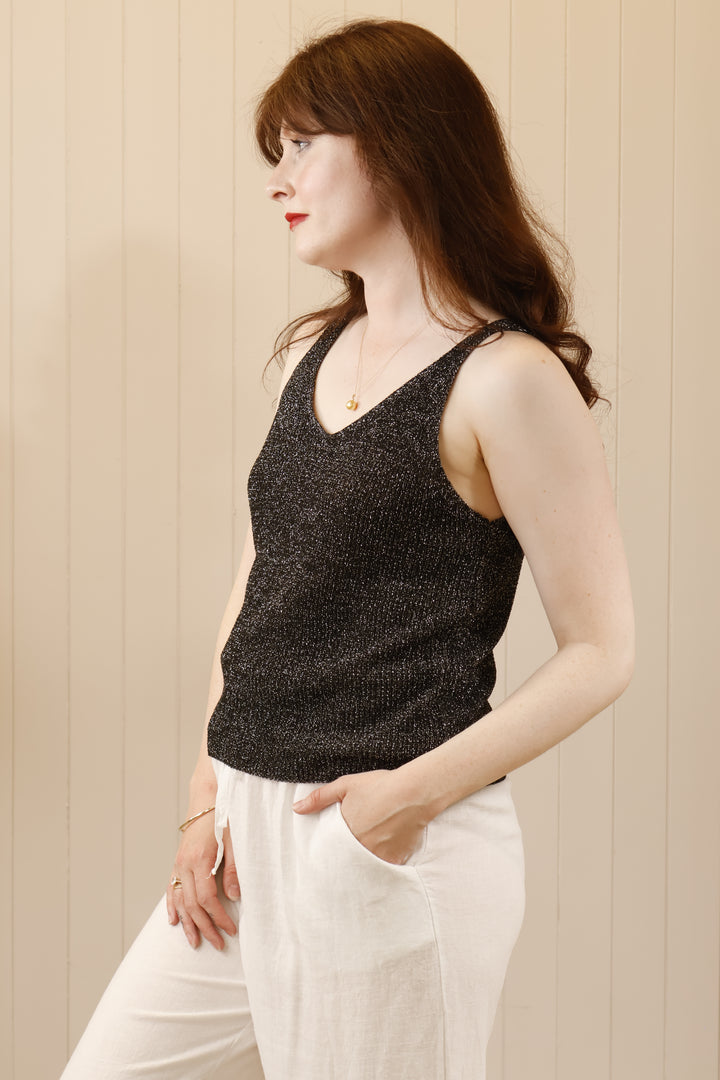 Viana V Neck Top Black