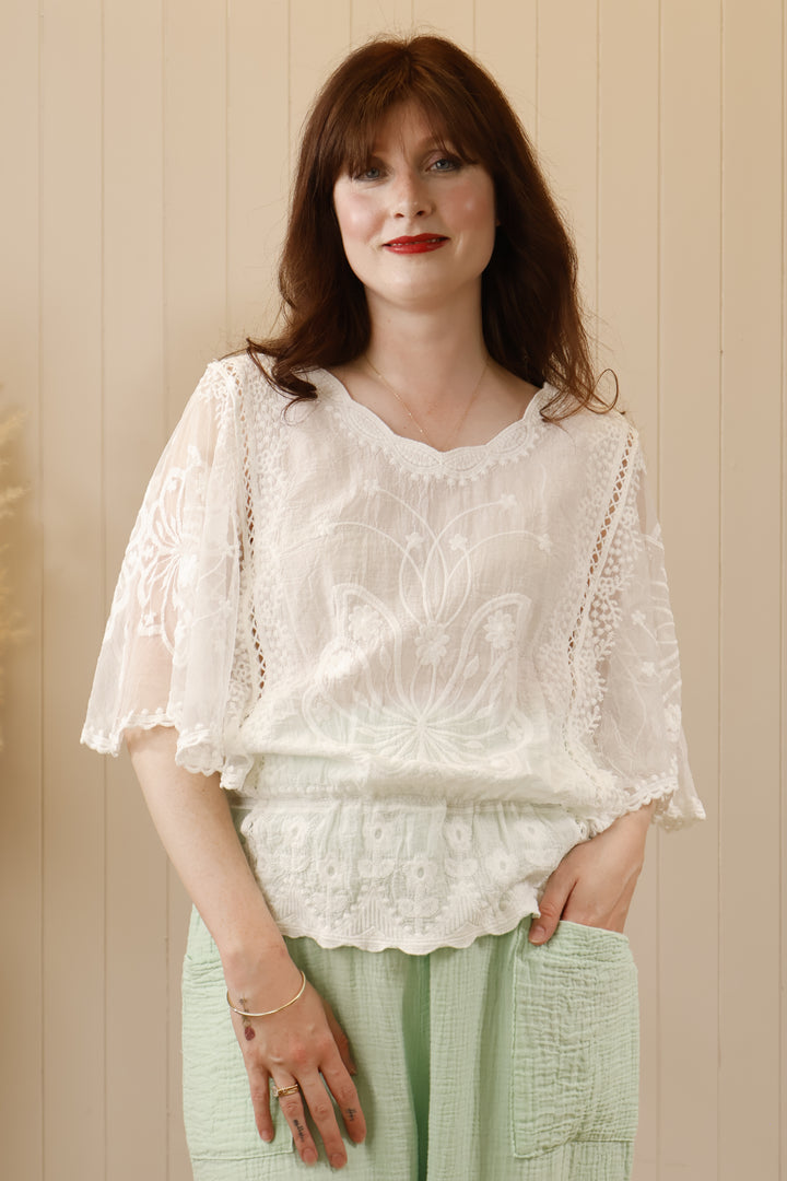 Sasha Sheer top White