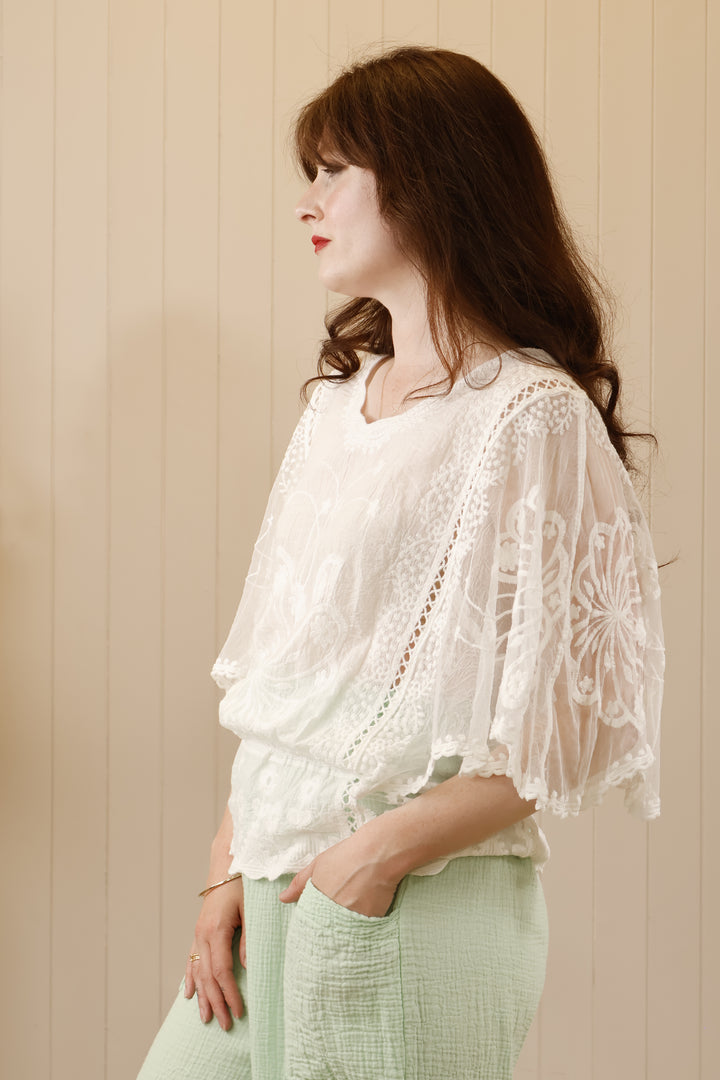 Sasha Sheer top White