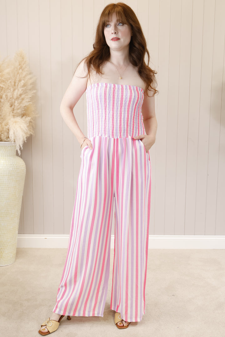 Sybie Stripe Jumpsuit Pastel