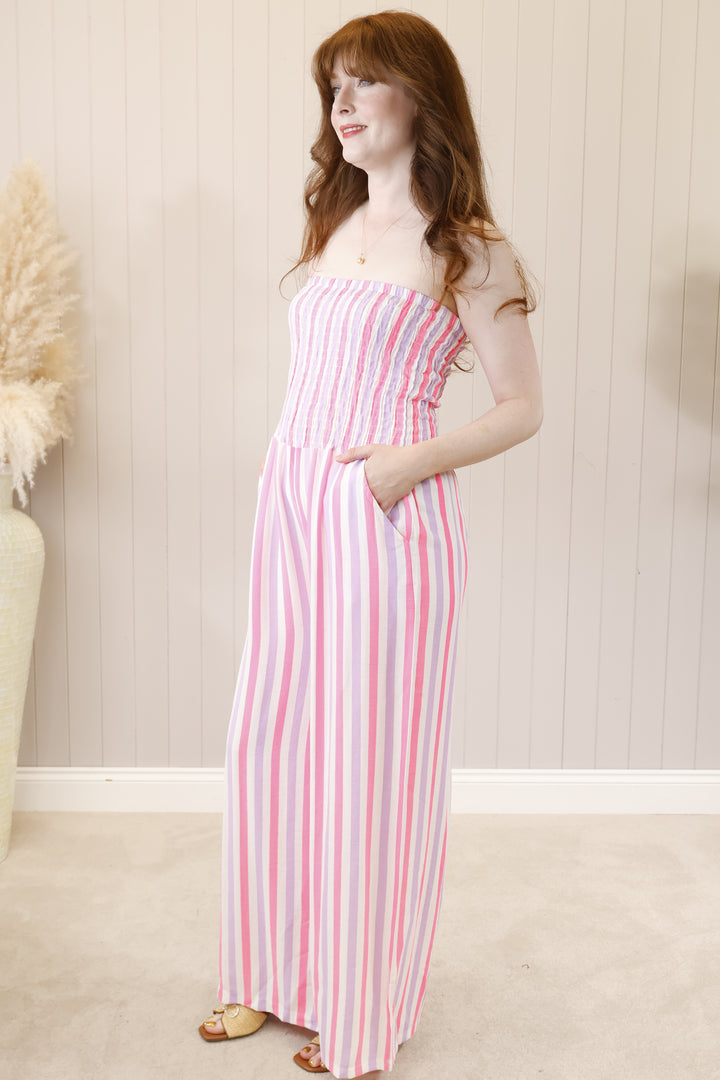 Sybie Stripe Jumpsuit Pastel