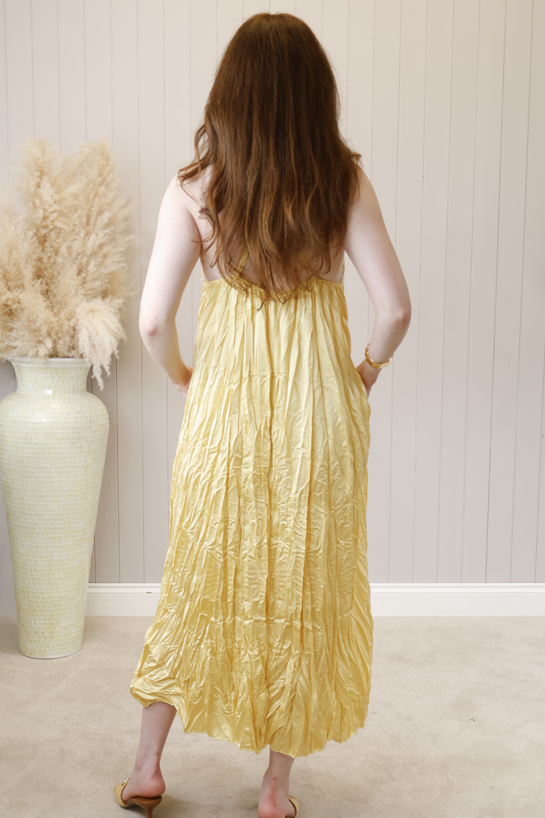 Antonia Crinkle Maxi Dress Buttermilk
