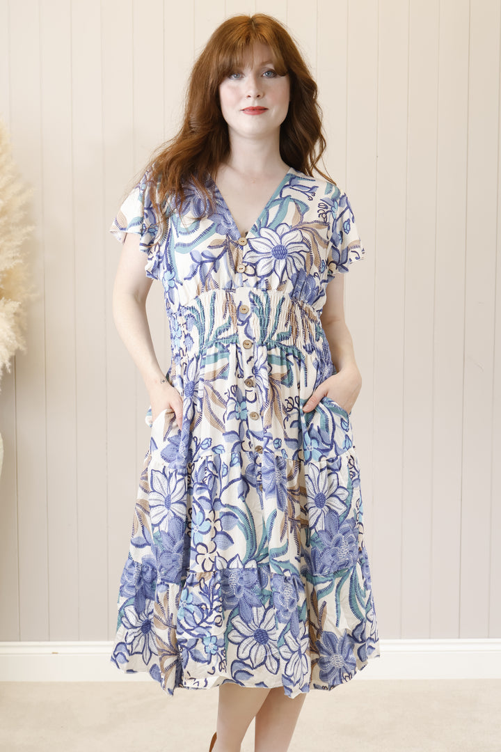 Taliah Midi Dress Blue