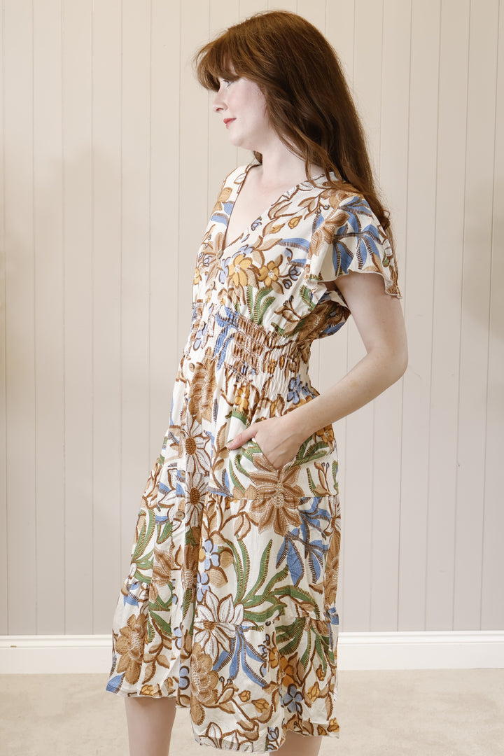 Taliah Midi Dress Beige