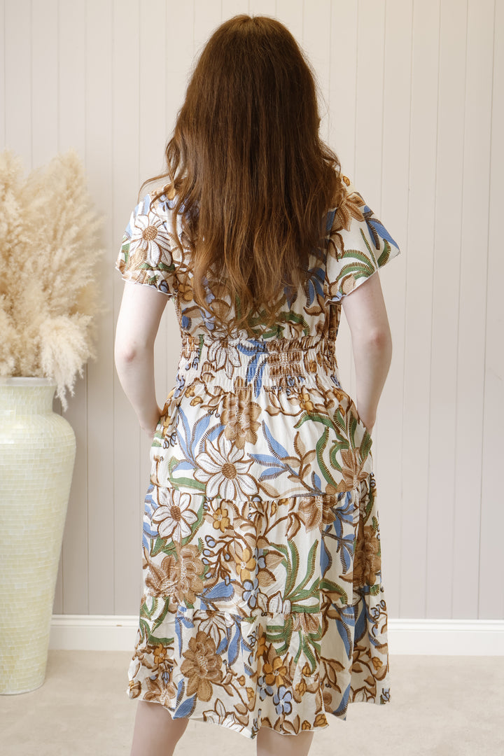 Taliah Midi Dress Beige