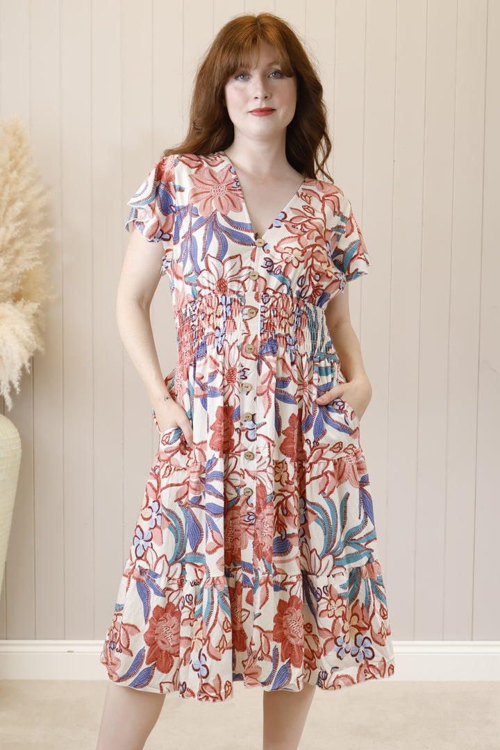 Taliah Midi Dress Pink