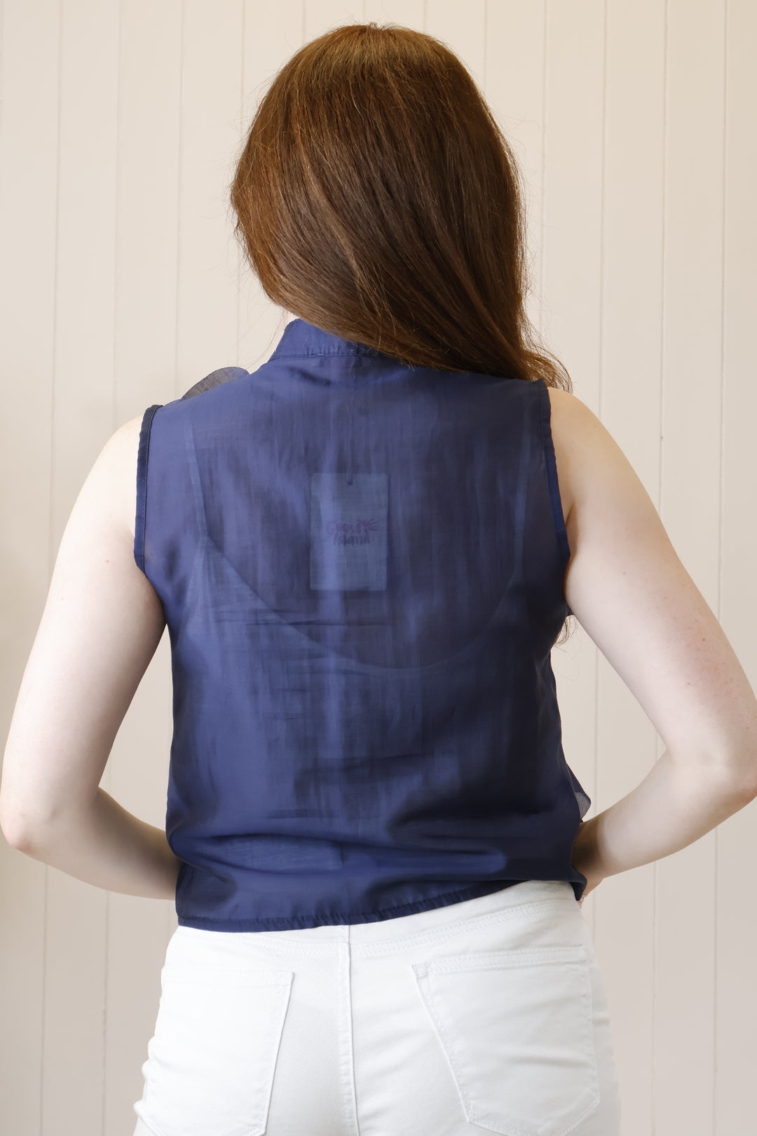 Rosa Ruffle Top Navy