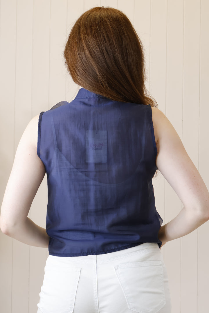 Rosa Ruffle Top Navy