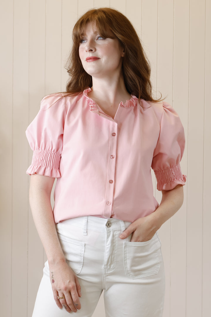Flora Frill Top Pink