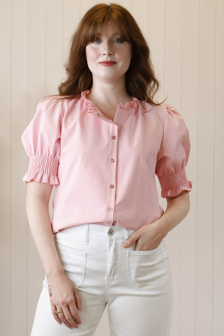 Flora Frill Top Pink