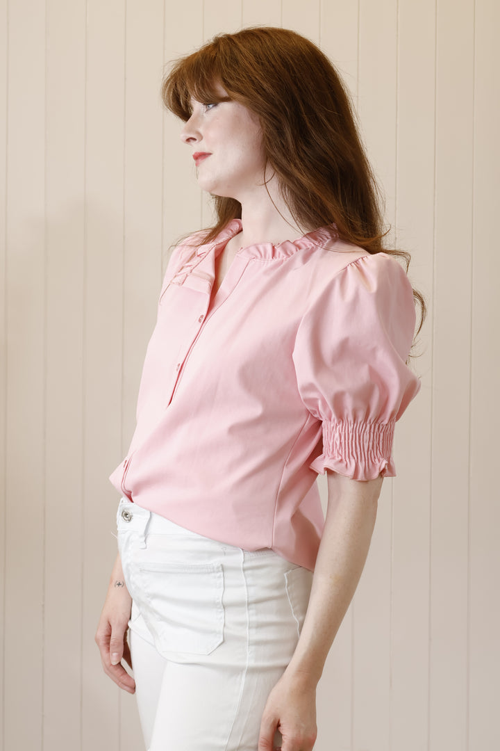 Flora Frill Top Pink