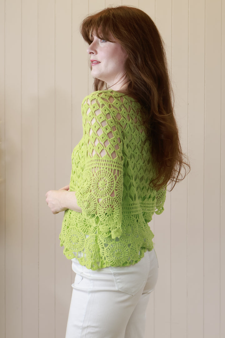 Cressida Crochet Top Lime