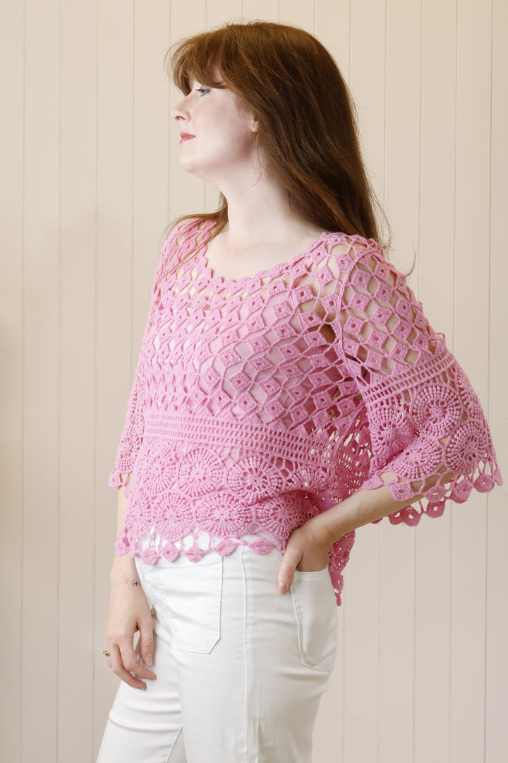 Cressida Crochet Top Bubblegum Pink