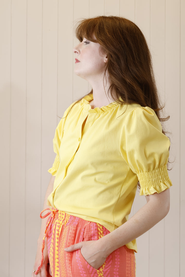 Flora Frill Top Yellow