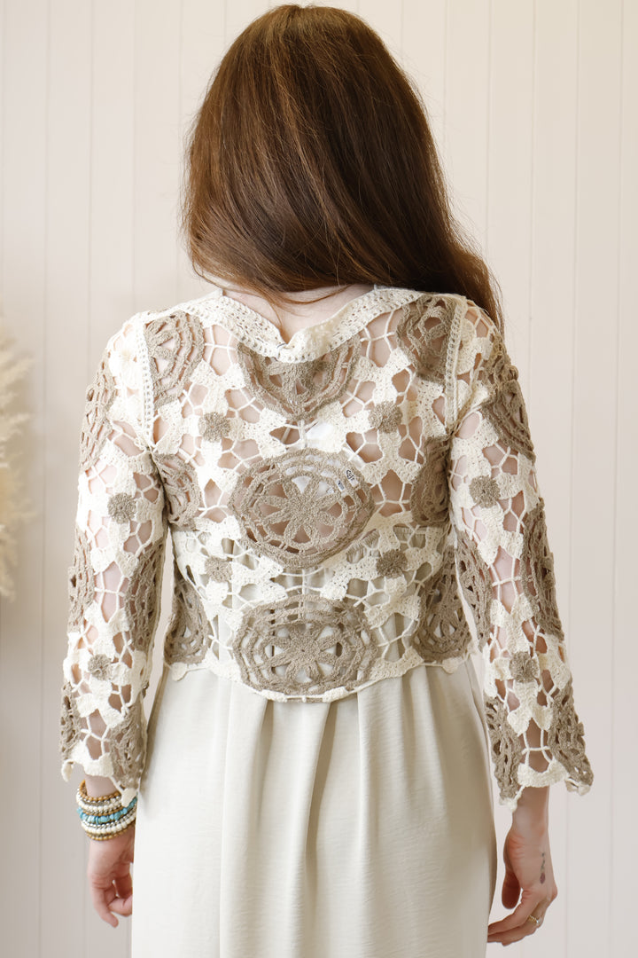 Flower Crochet top Mocha