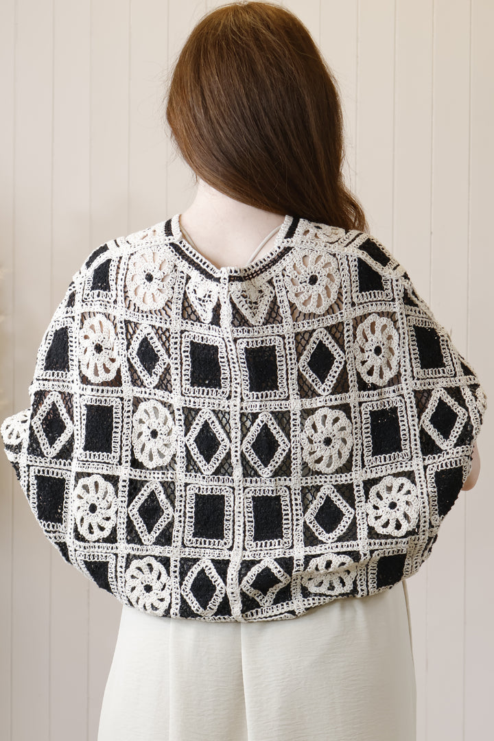Judy crochet cardigan Beige/Black