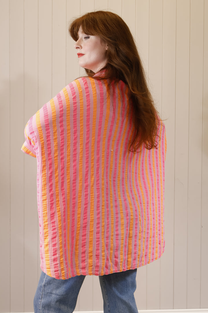 Neon oversized shirt Stripe Lilac