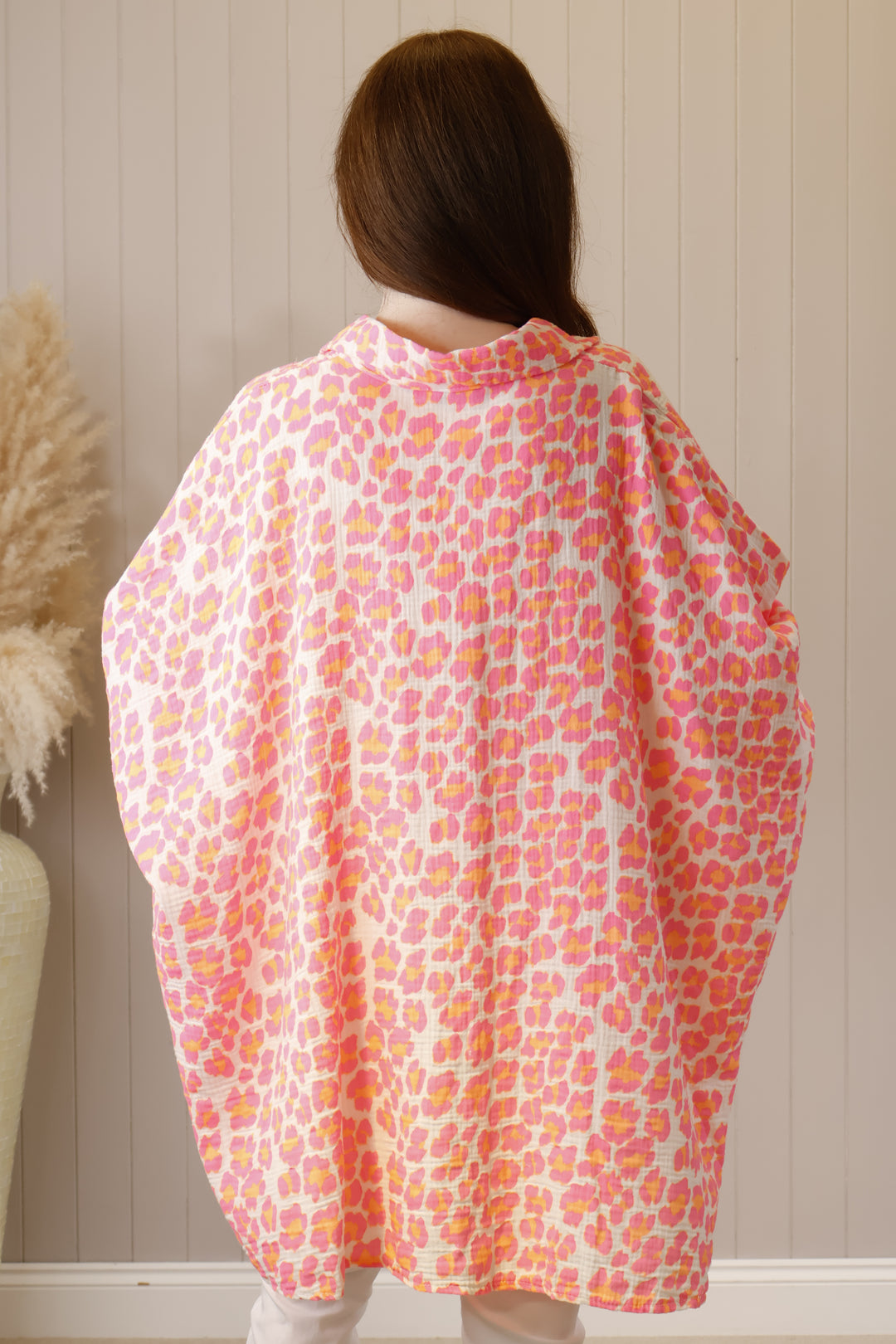 Neon oversized shirt Leopard Pink