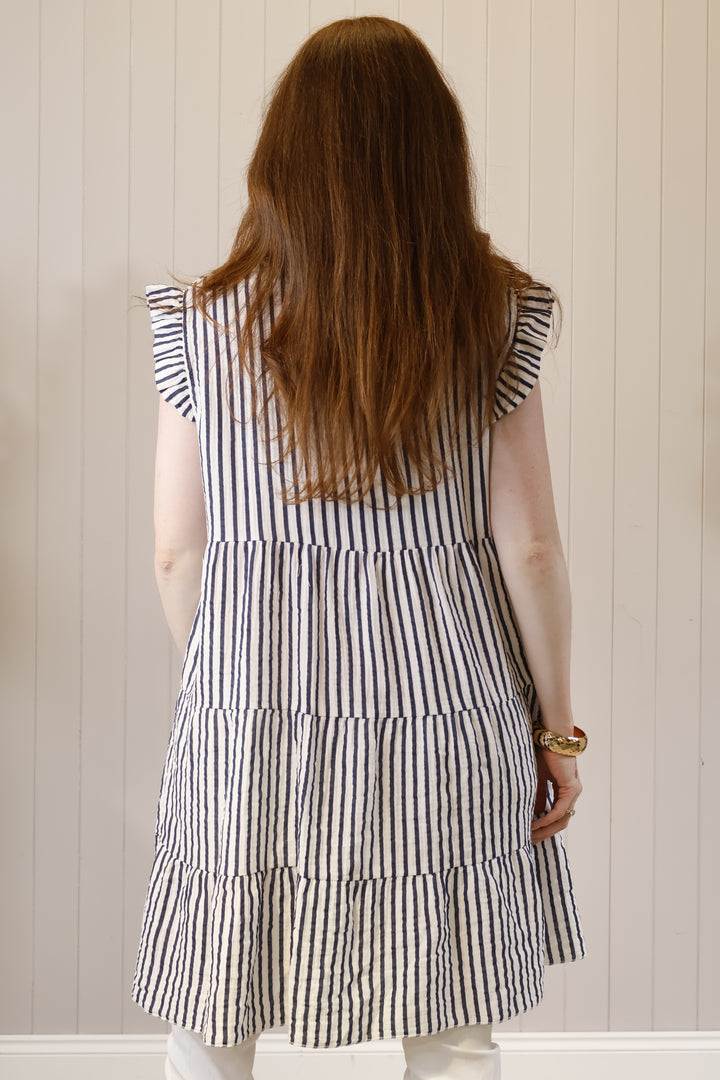 Sefora Stripe Tunic Dress Navy