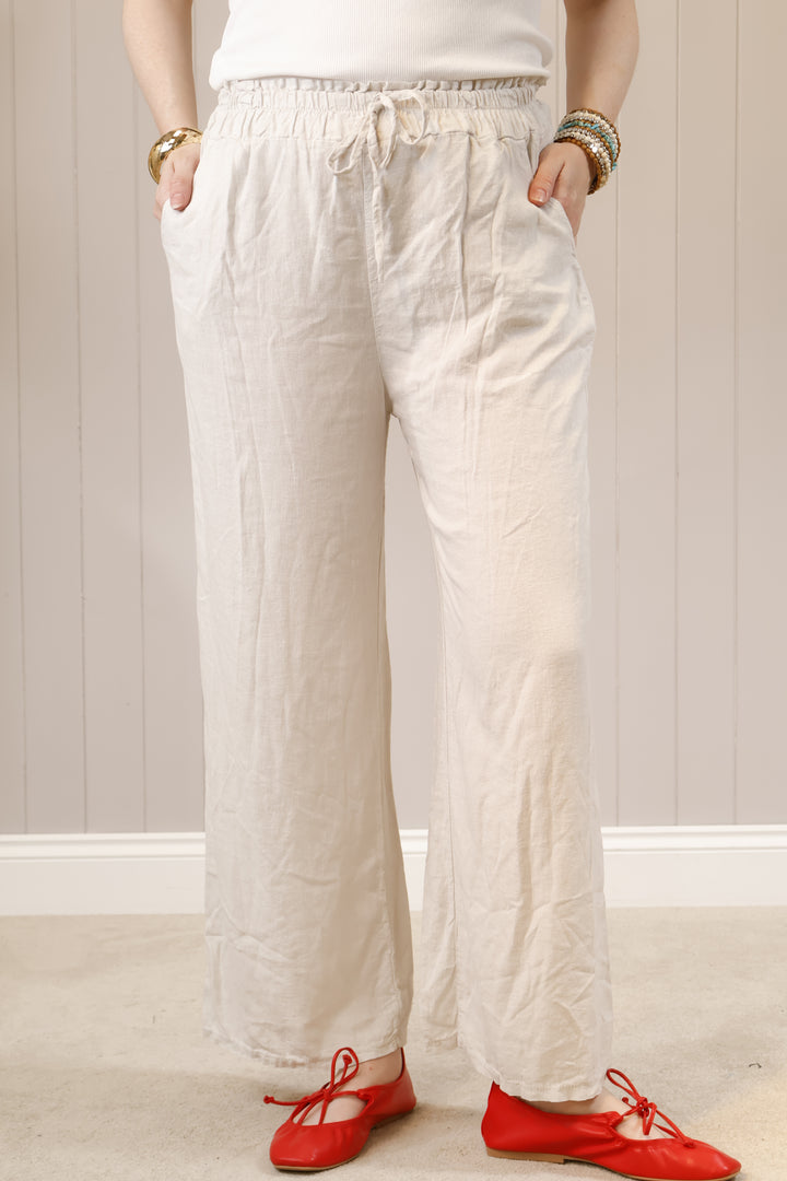 Liora Linen Trousers Beige