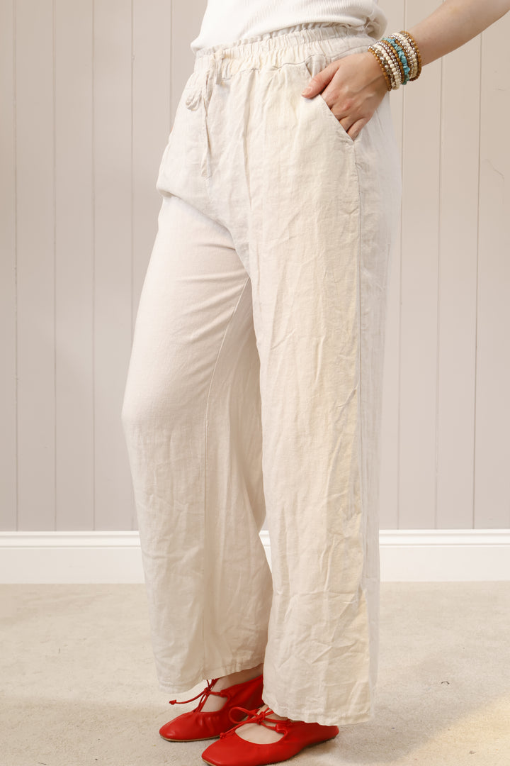 Liora Linen Trousers Beige
