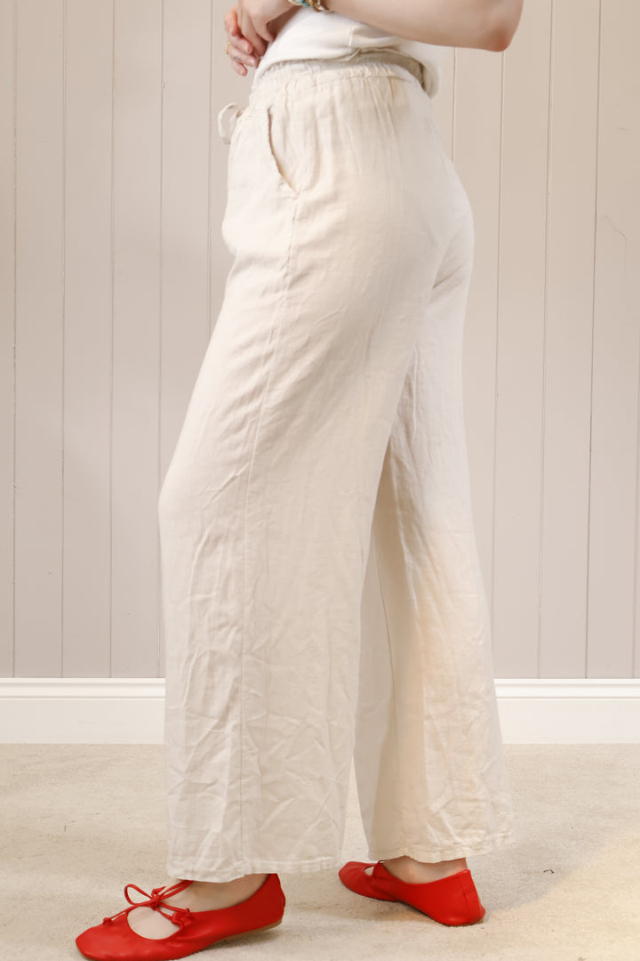 Liora Linen Trousers Beige