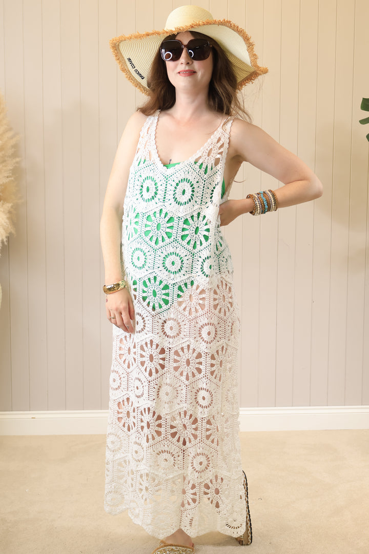 Candy crochet dress White