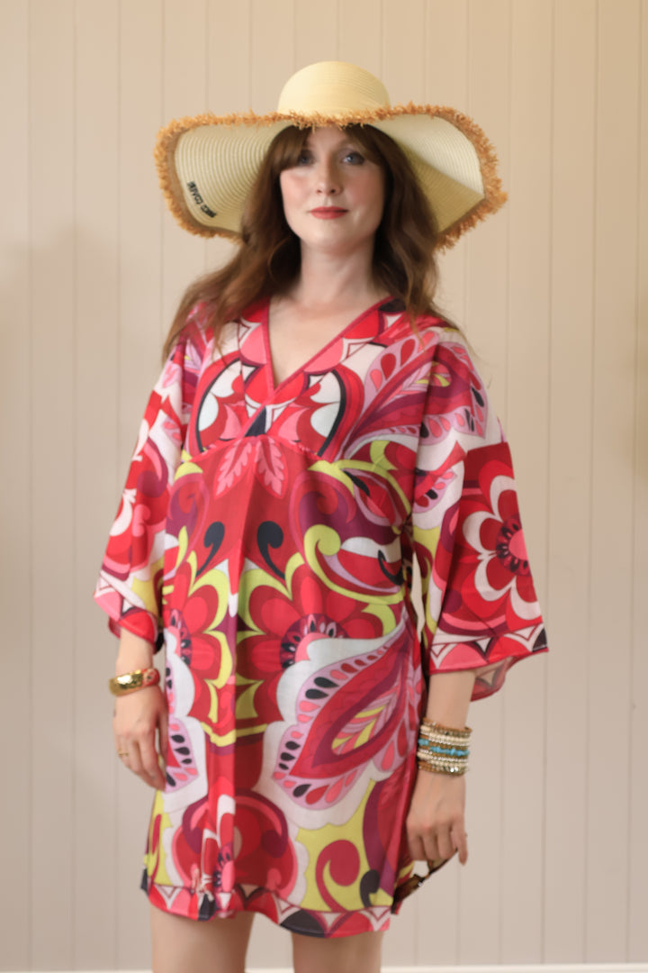 Maya Print Tunic Dress Fuchsia