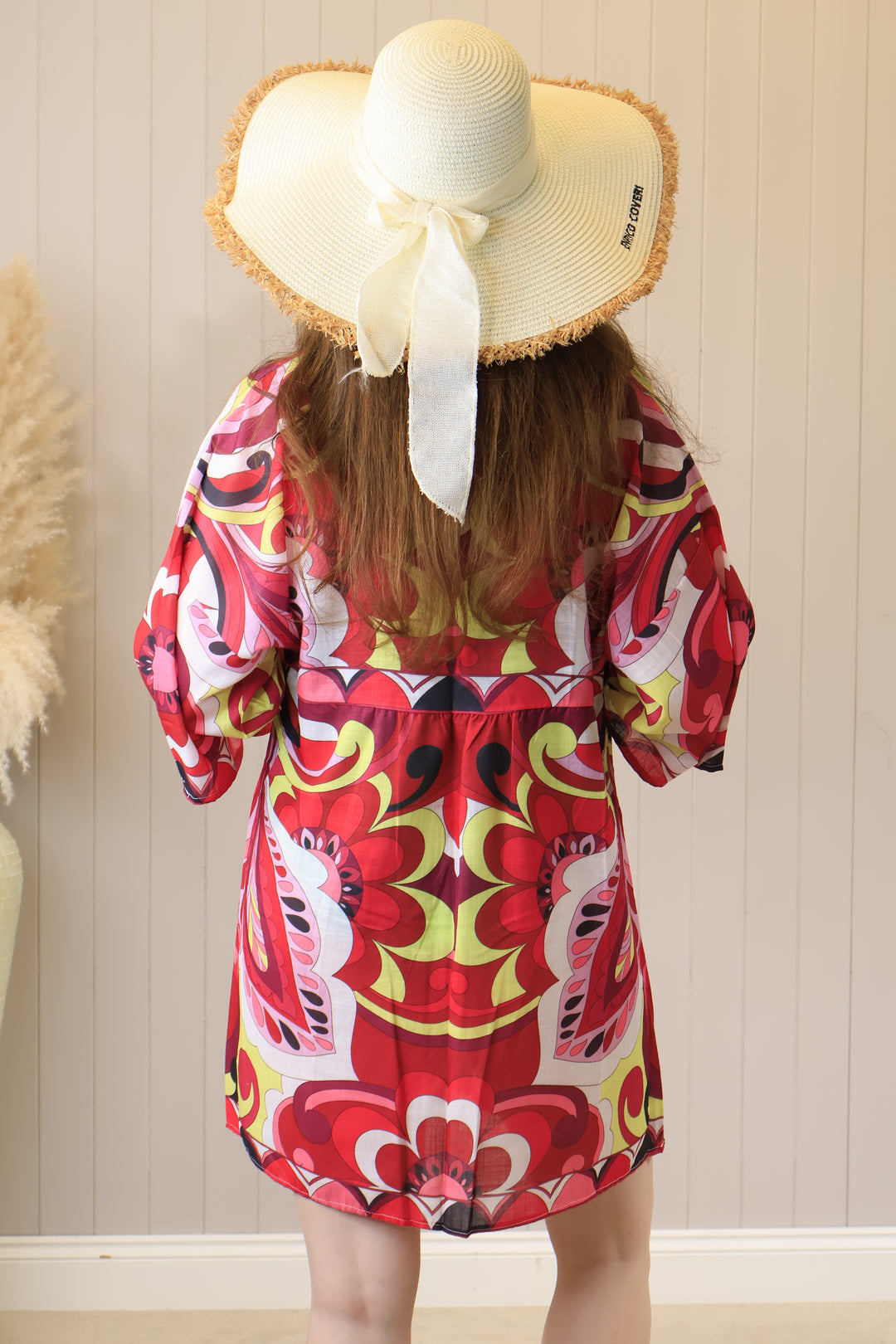 Maya Print Tunic Dress Fuchsia
