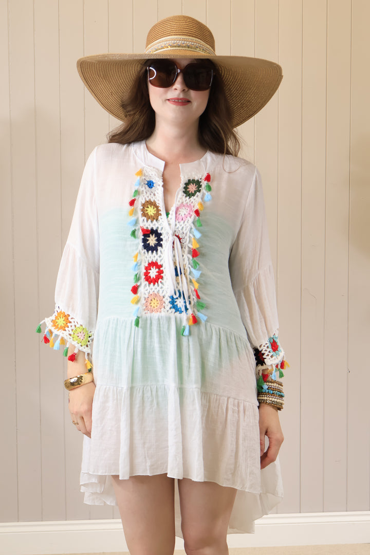 Kiyana Boho Kaftan White