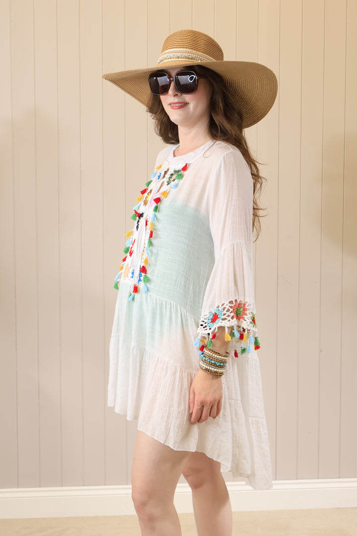 Kiyana Boho Kaftan White