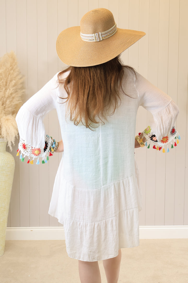 Kiyana Boho Kaftan White