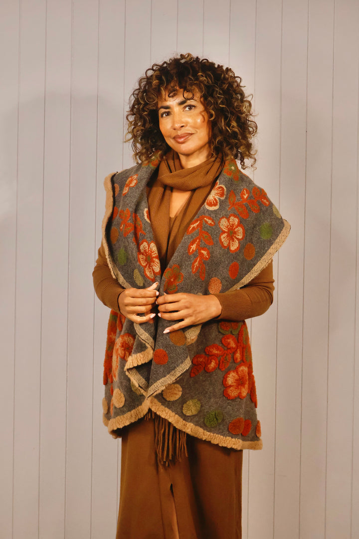 Aya Waterfall Waistcoat Grey