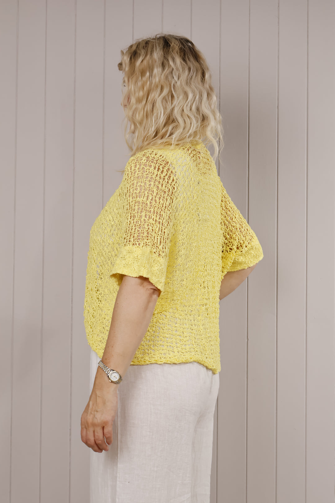 Pippa Popcorn Cardigan Lemon