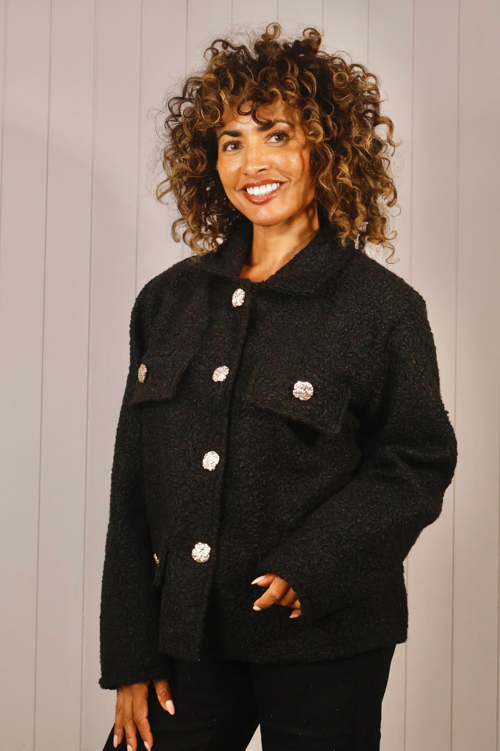 Margot Boucle Pocket Jacket Black