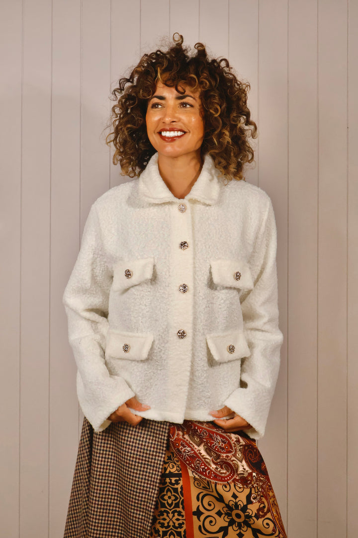 Margot Boucle Pocket Jacket Cream