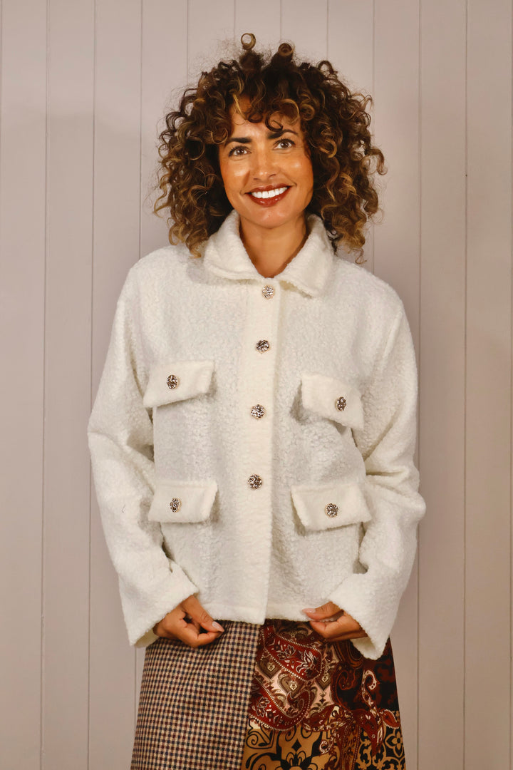 Margot Boucle Pocket Jacket Cream