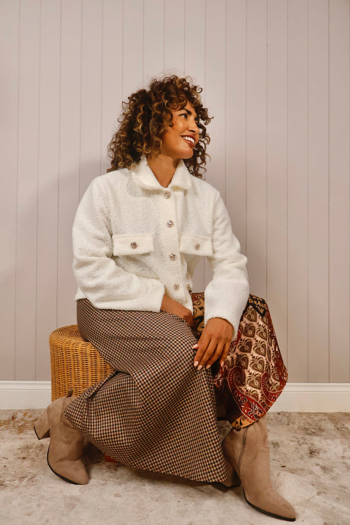 Margot Boucle Pocket Jacket Cream