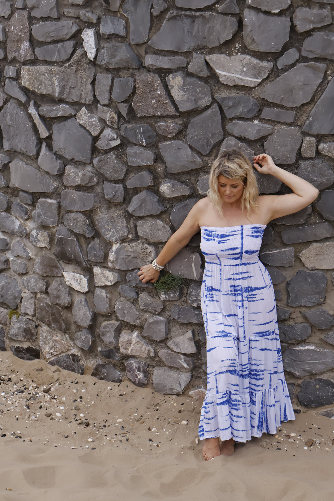 Fernanda Shirred Dress Royal Blue