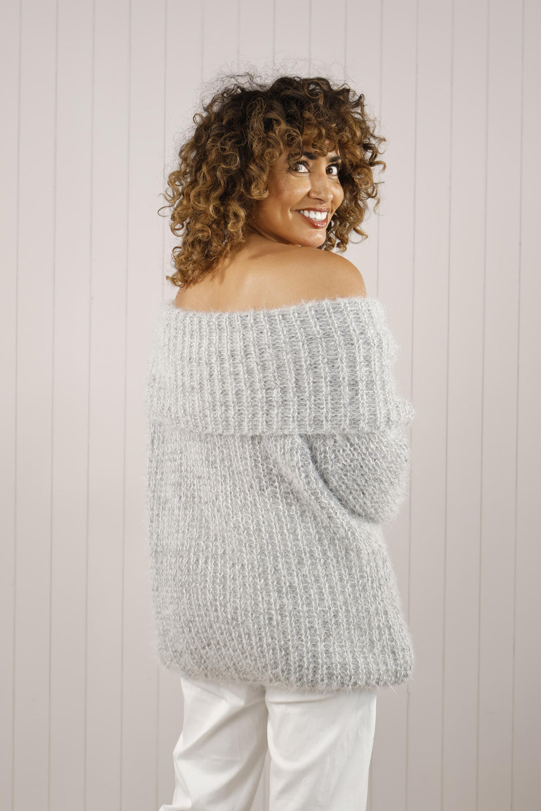 Bardot Fluffy Jumper Grey
