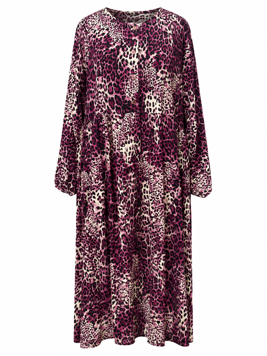 Charlotte Leopard Midi Dress Purple