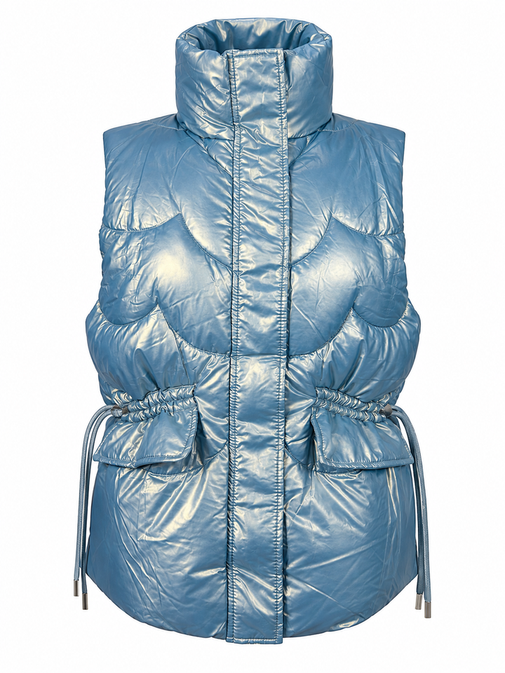 Puffer Gilet Metallic Silver